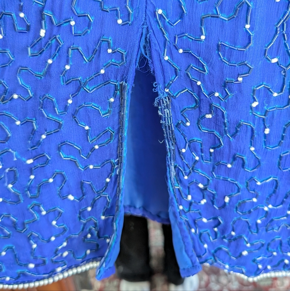 BEADS AND BLING!  Party Dress DAR Blue - Picture 3 of 8